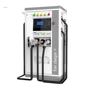 Charging station for vehicle fleets and commercial use.
